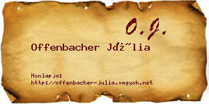 Offenbacher Júlia névjegykártya